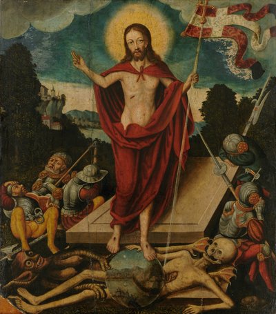 Resurrezione di Cristo e il trionfo sulla morte e il diavolo, 1537 da Lucas school of Cranach